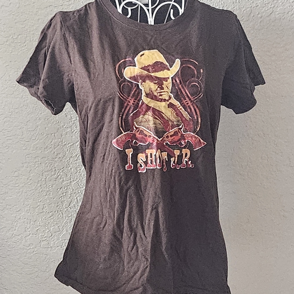Brown Graphic T-Shirt with Cowboy Design